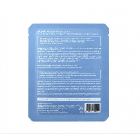 Middernachtblauw kalmerend sheetmasker