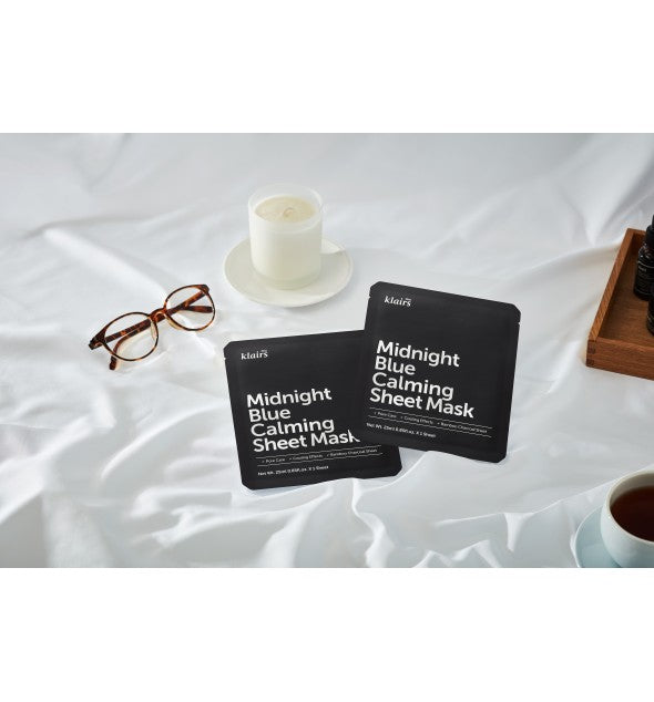 Middernachtblauw kalmerend sheetmasker